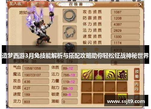 造梦西游3月兔技能解析与搭配攻略助你轻松征战神秘世界